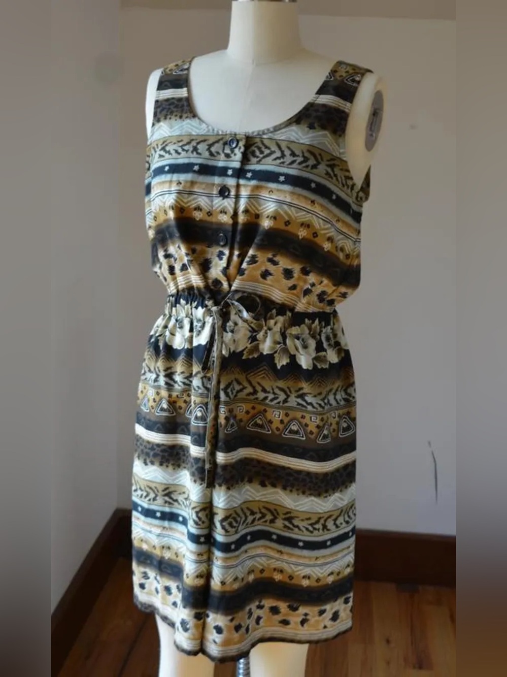 Vintage Kathie Lee Animal Print & Floral Patterned Romper